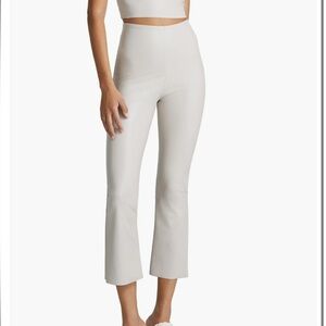 Commando Faux Leather Cropped Flare in Porcelain Pants Size L NWT